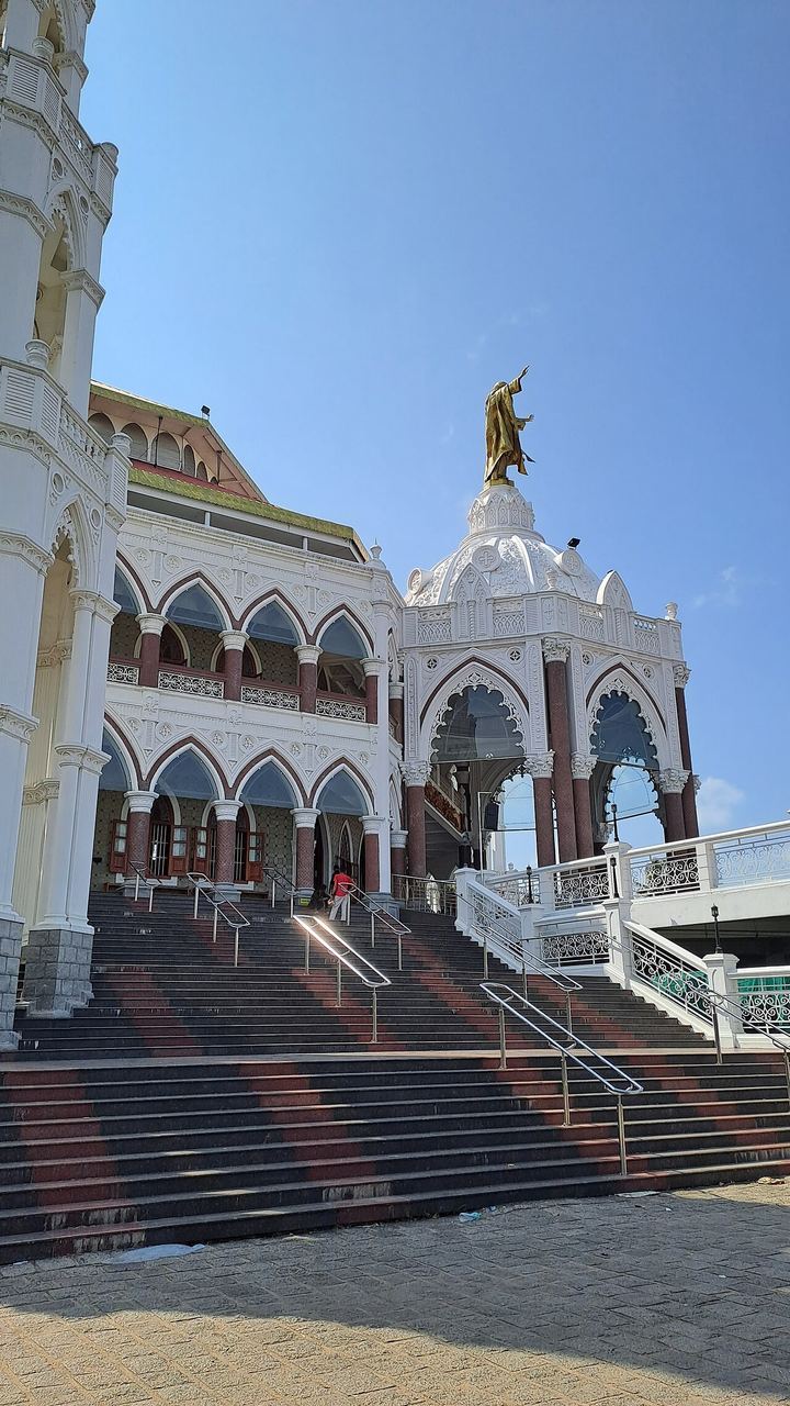 St. George’s Forane Church, Edappally, with its white facade and statue on top